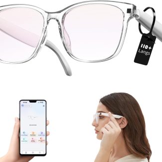 Smart Bluetooth Glasses for Women, 110+ Languages Translation & Remote Photo Capture, Professional-Grade Eye Protection, Ultra-Light Wireless Eyewear for Office/Reading